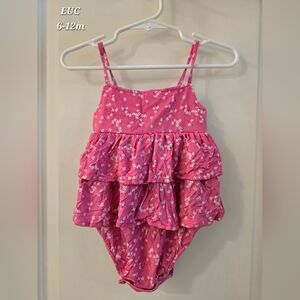 Posh Peanut Pink Floral Baby Romper